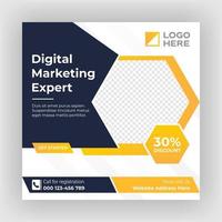 Digital marketing web banner and social media post template vector