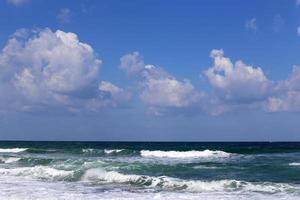 The sky over the Mediterranean Sea in northern Israel. photo