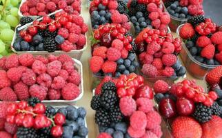 Berries and fruits are sold at a bazaar in Israel. photo