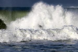 Storm in the Mediterranean off the coast of Israel. photo