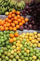 Vegetables and fruits are sold at a bazaar in Israel. photo