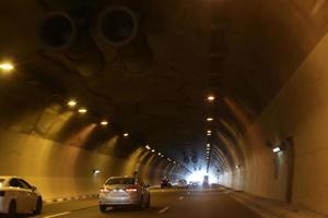 Road in the tunnels under the mountain in Israel. photo