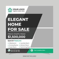 Real estate house property instagram post or square web banner template vector