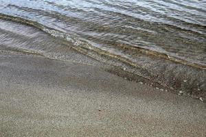 Sandy beach on the Mediterranean Sea. photo