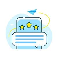 give app rate and review feedback concept illustration flat design vector eps10. modern graphic element for landing page, empty state ui, infographic, icon