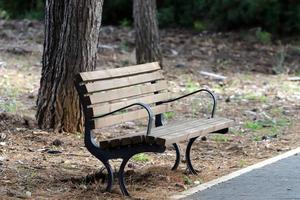 Bench for rest in the city park. photo