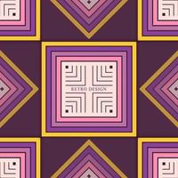 rectangle retro line style background design vector