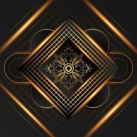 elegante diseño de estilo de línea abstracta en oro y negro vector