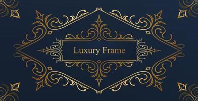 elegant flourish green gradient frame design vector