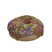 Realistic donut with icing and sprinkles. Donut isolated. photo
