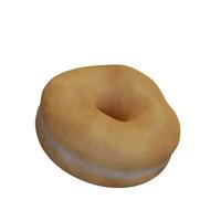 Realistic donut without icing. Donut isolated. Realistic illustration photo