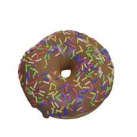 Realistic donut with icing and sprinkles. Donut isolated. photo