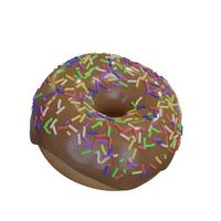 Realistic donut with icing and sprinkles. Donut isolated. photo