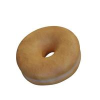 Realistic donut without icing. Donut isolated. Realistic illustration photo