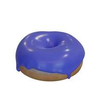 Realistic donut with colored icing. photo