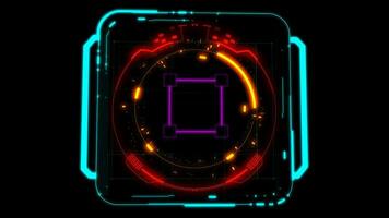 HUD circle interfaces. Hi tech futuristic display. Blue hologram button. Digital data network protection, future technology network concept FHD. Modern cyberspace innovation. video