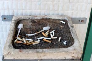 Ashtray - a place for tobacco ash and cigarette butts photo