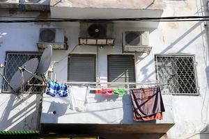 April 5, 2022 Tel Aviv city Israel. Balconies in the city of Tel Aviv in Israel. photo