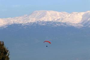 There is snow on Mount Hermon in northern Israel. photo