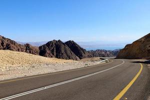 Highway in the Eilat Mountains in the Southern Negev, southern Israel. photo