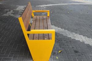 Bench for rest in the city park. photo