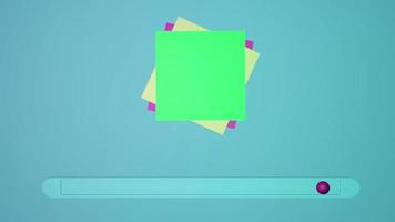 Graphical switching animation. Square with green background in center. video