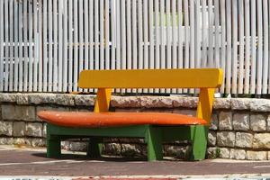 Bench for rest in the city park. photo