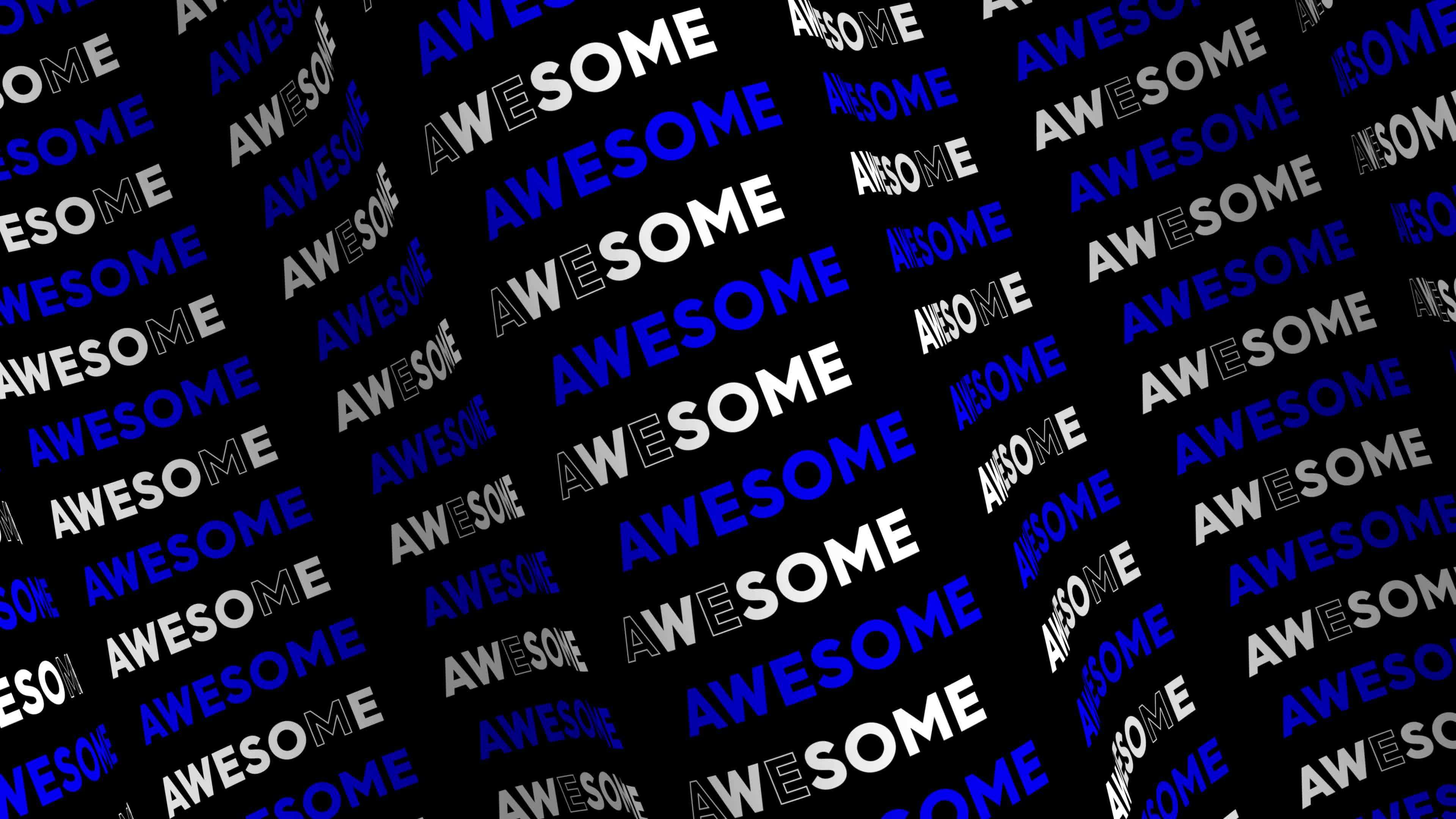 Awesome blue promo text flow on the wave animation loop. Awesome words line  stream by the curve seamless background. Running creative ticker promotion  advertising kinetic typography. 10013306 Stock Video at Vecteezy