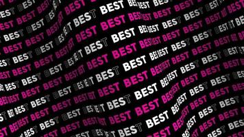 Best pink promo text flow on the wave animation loop. Best words line stream by the curve seamless background. Running creative ticker promotion advertising kinetic typography. video