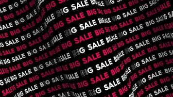 Big sale red pink promo text flow on the wave animation loop. video