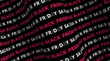 zwarte vrijdag verkoop promo rood roze tekststroom op de golf animatie lus. video