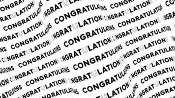 Congratulations promo text flow on the wave animation loop. Congratulations words line stream by the curve seamless background. Running creative ticker promotion advertising kinetic typography. video