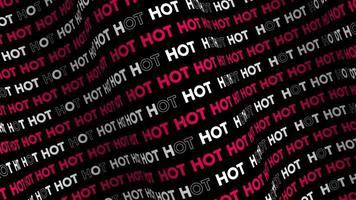 Hot red pink promo text flow on the wave animation loop. Hot words line stream by the curve seamless background. Running creative ticker promotion advertising kinetic typography. video