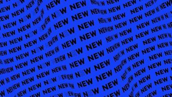 New blue promo text flow on the wave animation loop. New words line stream by the curve seamless background. Running creative ticker promotion advertising kinetic typography. video
