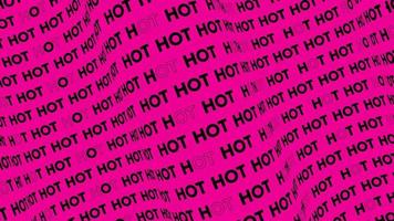 Hot pink promo text flow on the wave animation loop. Hot words line stream by the curve seamless background. Running creative ticker promotion advertising kinetic typography. video