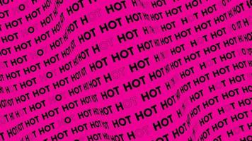 Hot pink promo text flow on the wave animation loop. Hot words line stream by the curve seamless background. Running creative ticker promotion advertising kinetic typography. video