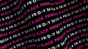 Black friday sale pink promo text flow on the wave animation loop. video