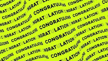 Congratulations lime promo text flow on the wave animation loop. Congratulations words line stream by the curve seamless background. Running creative ticker promotion advertising kinetic typography. video