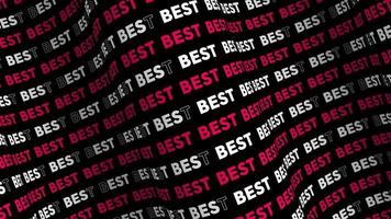 bester rot-rosa Promo-Textfluss in der Wellenanimationsschleife. beste Worte Linie Stream durch den nahtlosen Hintergrund der Kurve. Laufende kreative Ticker-Promotion-Werbung kinetische Typografie. video