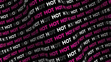 Hot pink promo text flow on the wave animation loop. Hot words line stream by the curve seamless background. Running creative ticker promotion advertising kinetic typography. video