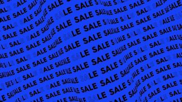 flux de texte promotionnel bleu de vente sur la boucle d'animation de la vague. flux de ligne de mots de vente par l'arrière-plan transparent de la courbe. exécution de la typographie cinétique de publicité de promotion de ticker créatif. video