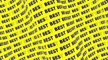 Best yellow promo text flow on the wave animation loop. Best words line stream by the curve seamless background. Running creative ticker promotion advertising kinetic typography. video