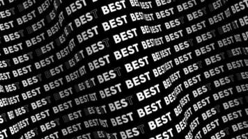 Best promo text flow on the wave animation loop. Best words line stream by the curve seamless background. Running creative ticker promotion advertising kinetic typography. video