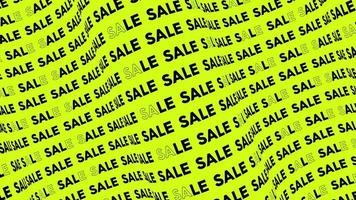 Sale Lime Promo Textfluss auf der Wellenanimationsschleife. Verkauf Worte Linie Stream durch den nahtlosen Hintergrund der Kurve. Laufende kreative Ticker-Promotion-Werbung kinetische Typografie. video