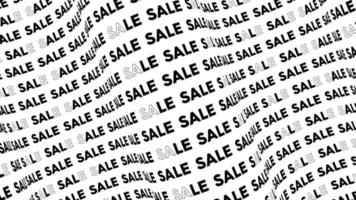 flux de texte promotionnel de vente sur la boucle d'animation de la vague. flux de ligne de mots de vente par l'arrière-plan transparent de la courbe. exécution de la typographie cinétique de publicité de promotion de ticker créatif. video