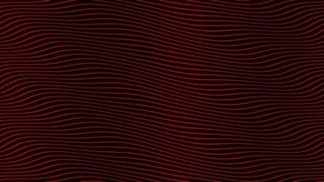 les lignes d'onde parallèles rouges ralentissent l'animation sur fond noir. conception de fond de séquences de mouvement dynamique. évoque des émotions et des sentiments positifs, de calme, d'apaisement. video