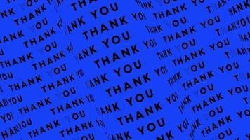 Thank you blue promo text flow on the wave animation loop. Thank you words line stream by the curve seamless background. Running creative ticker promotion advertising kinetic typography. video