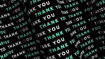 Thank you turquoise promo text flow on the wave animation loop. Thank you words line stream by the curve seamless background. Running creative ticker promotion advertising kinetic typography. video