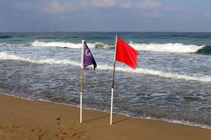 Coast of the Mediterranean Sea in northern Israel. photo