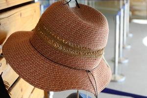 A hat is a headdress that protects from the hot sun. photo